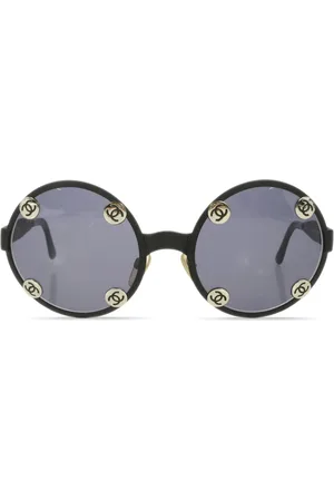 CHANEL CC-logo round-frame sunglasses