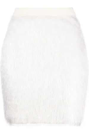 GEMY MAALOUF Faux-fur wool-blend miniskirt