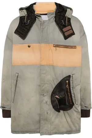 Kolor Patchwork hooded jacket