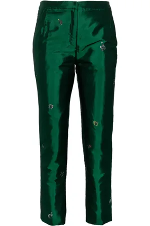 SHIATZY CHEN Floral embroidery straight trousers