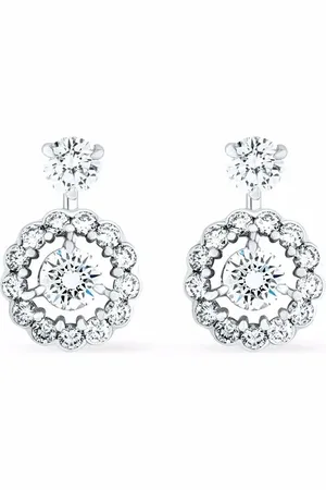 David Morris 18kt white gold Elizabeth diamond drop earrings