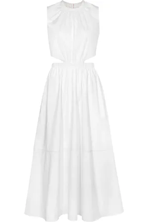 Proenza Schouler Cut-out poplin midi dress
