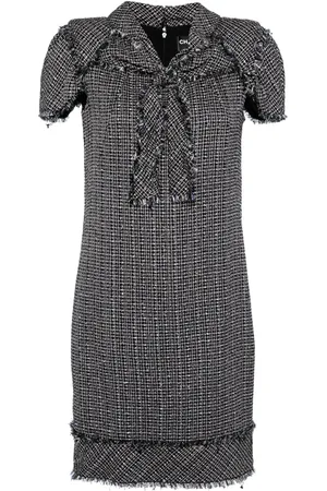 CHANEL 2009 pussy bow tweed minidress