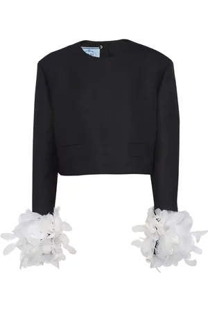 Prada Feather-trim wool jacket