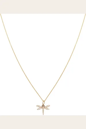 Sydney Evan 14kt yellow dragonfly charm necklace