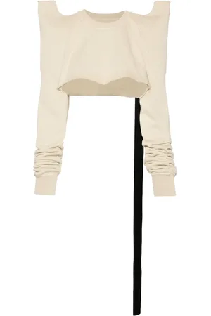 Rick Owens Structured-shoulders cropped sweatshirt
