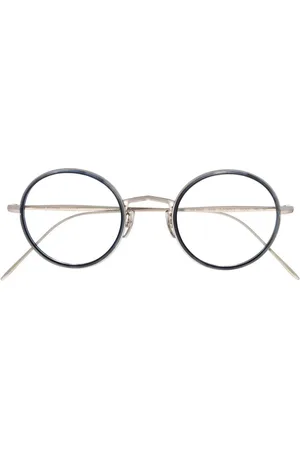 Oliver Peoples Round-frame clip-on lens glasses