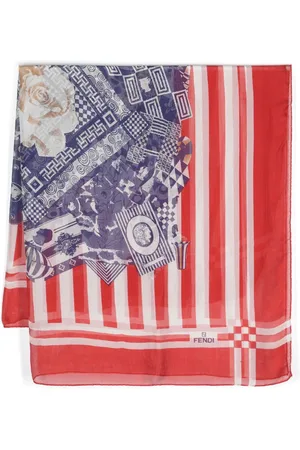 Fendi Mix-print silk scarf