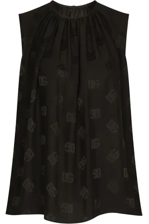 Dolce & Gabbana DG-logo sleeveless silk blouse