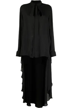 Elie saab High-low pussy-bow blouse