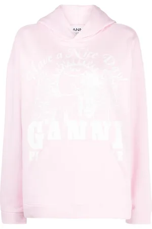 Ganni Logo-print organic cotton hoodie