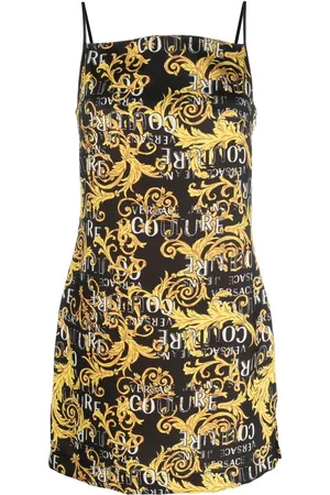 VERSACE Logo print sleeveless minidress