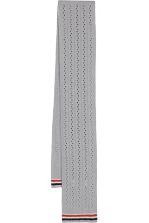 Thom Browne Cable pointelle-knit scarf