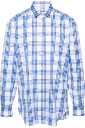 Kiton Check-pattern cotton shirt