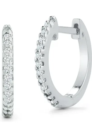 Mateo 14kt white gold 10mm diamond huggies