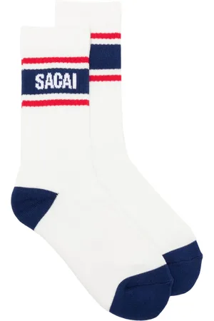 SACAI Logo-intarsia stripe-detail socks