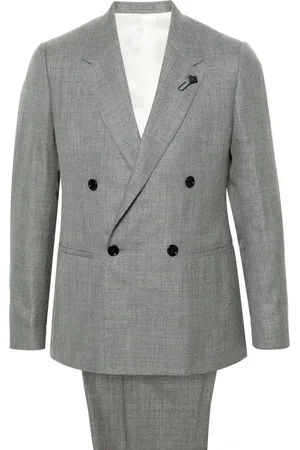 LARDINI Double-breasted wool-blend suit