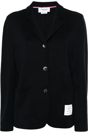 Thom Browne Logo-patch virgin wool blazer