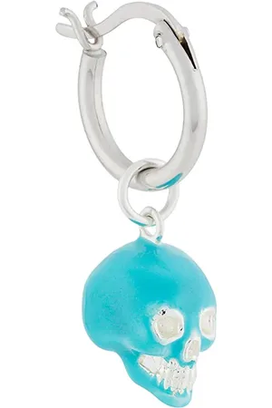 TRUE ROCKS Small skull hoop earring