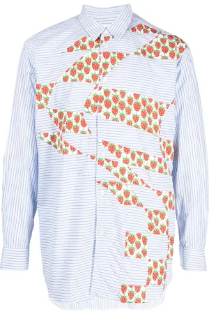 Comme des Garçons X Brent Westfall strawberry patchwork shirt