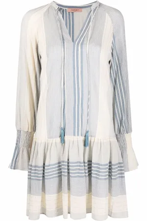 Twin-Set Short striped gauze dress