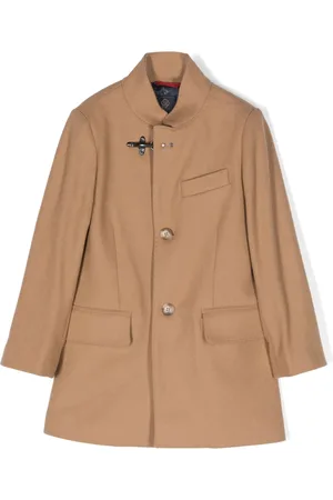 FAY Hook-detail single-breasted coat