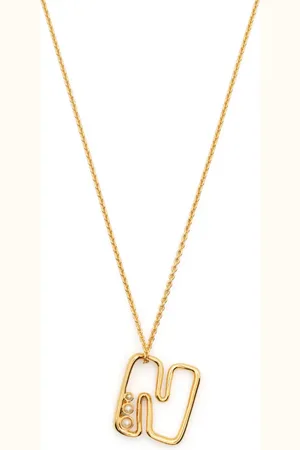 Missoma N-letter pendant chain-link necklace