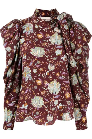 ULLA JOHNSON Floral-pattern silk blouse