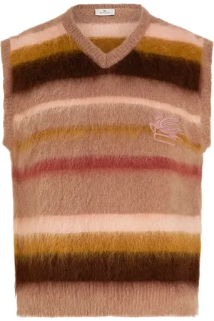 Etro Logo-embroidered mohair-blend sleeveless jumper