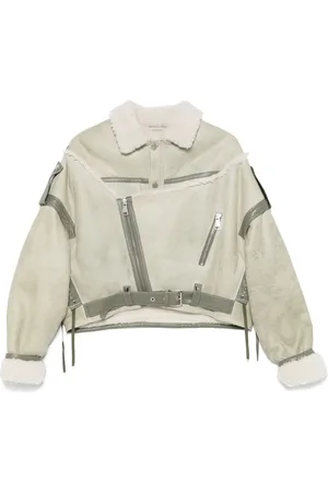 Manokhi Shearling-collar leather jacket