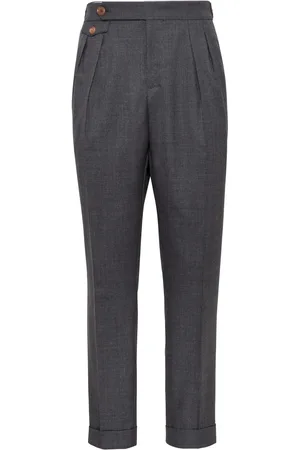Brunello Cucinelli Pressed-crease tapered trousers