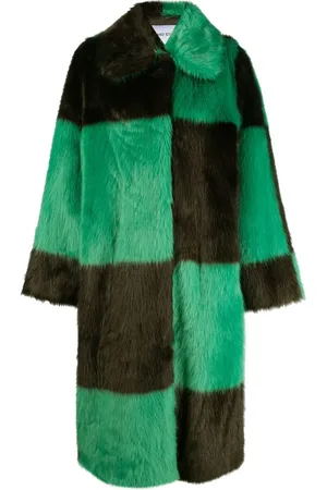 Stand Studio Checked faux-fur coat