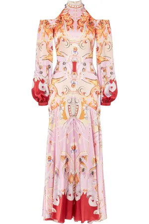 TEMPERLEY LONDON Carline-print cold shoulder dress