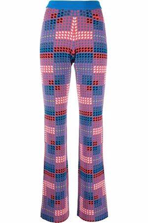 Paco rabanne Geometric-print knitted trousers