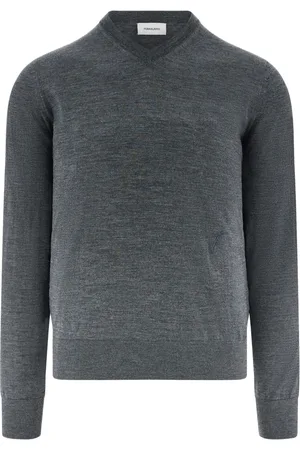 Salvatore Ferragamo V-neck charcoal wool sweater