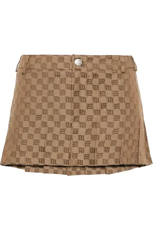 MISBHV Monogram-jacquard pleated miniskirt