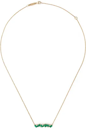 Suzanne Kalan 18kt yellow Frenzy emerald and diamond necklace