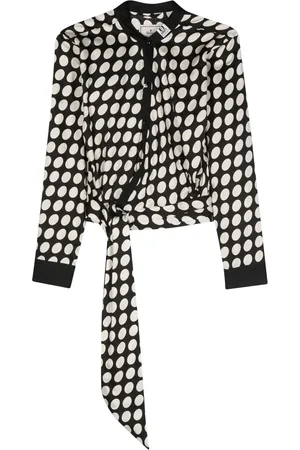 Maison Mihara Yasuhiro Scarf-detail polka-dot shirt