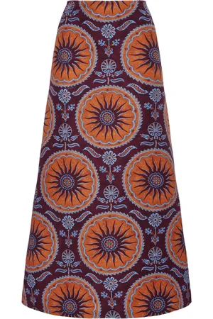 La DoubleJ Geometric-print A-line skirt