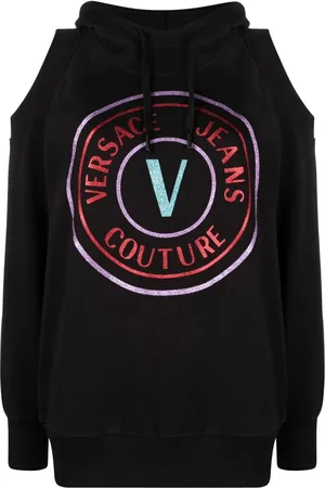 VERSACE Logo-print cotton hoodie