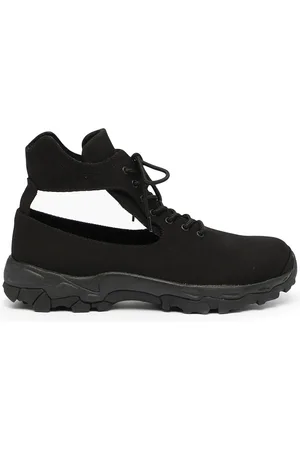YOHJI YAMAMOTO Cut-out canvas high-top sneakers