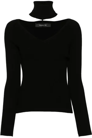 FEDERICA TOSI Detachable-turtleneck ribbed sweater