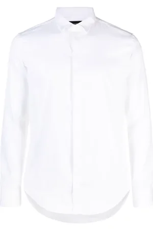Emporio Armani Classic-collar concealed button-fastening shirt