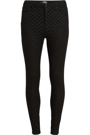 Karl Lagerfeld Monogram-print shimmer skinny jeans