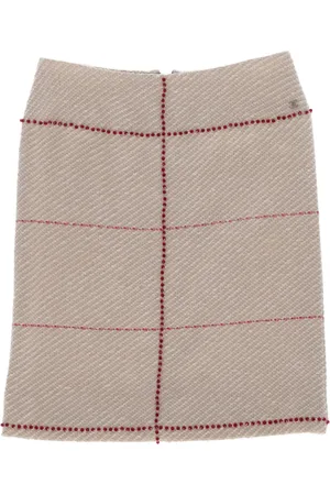 CHANEL 2000s rhinestone-trim skirt