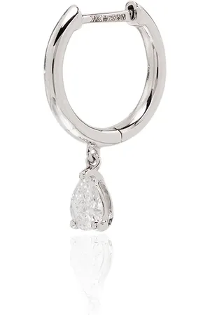 Anita 18kt gold pear-cut diamond hoop earring