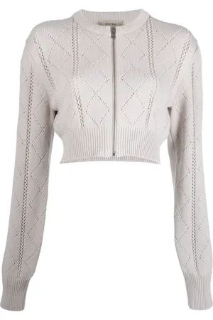 SYSTEM Argyle-knit cropped cardigan