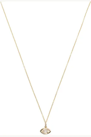 Sydney Evan 14kt yellow Marquise Eye diamond necklace