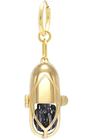 CAPSULE ELEVEN Black tourmaline capsule crystal hoop earring