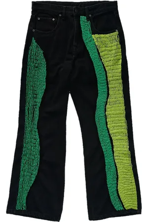 Glass Cypress Bead-embellished jeans